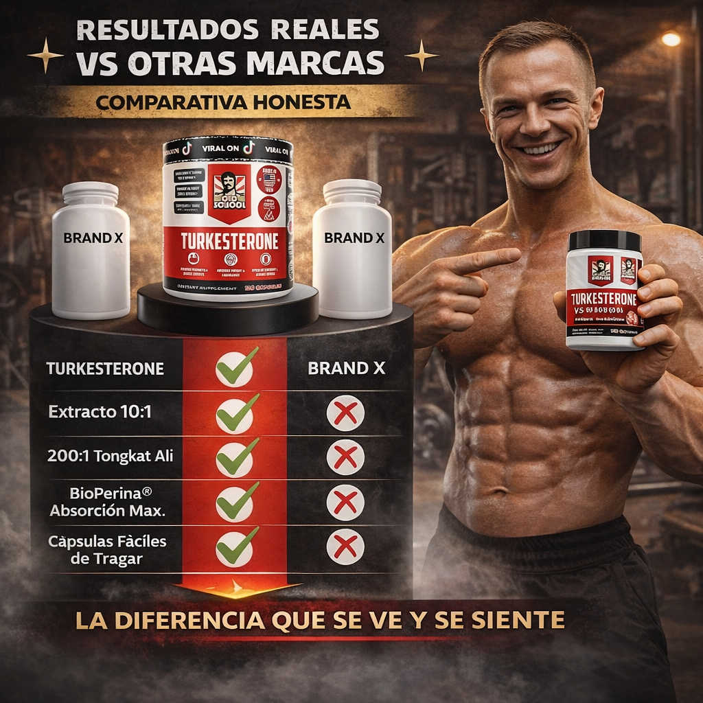 Turkesterone Old School Labs: Gana masa muscular y fuerza sin esteroides.