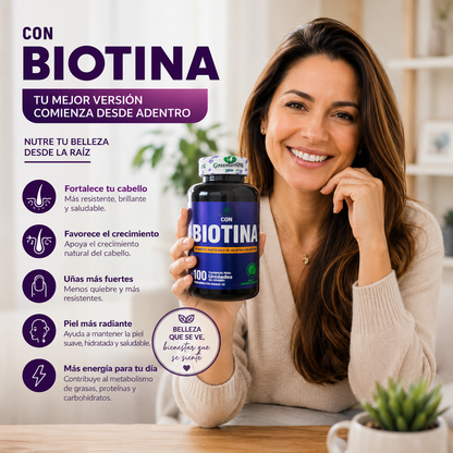 Recupera la fuerza y belleza de tu cabello desde adentro con BIOTINA