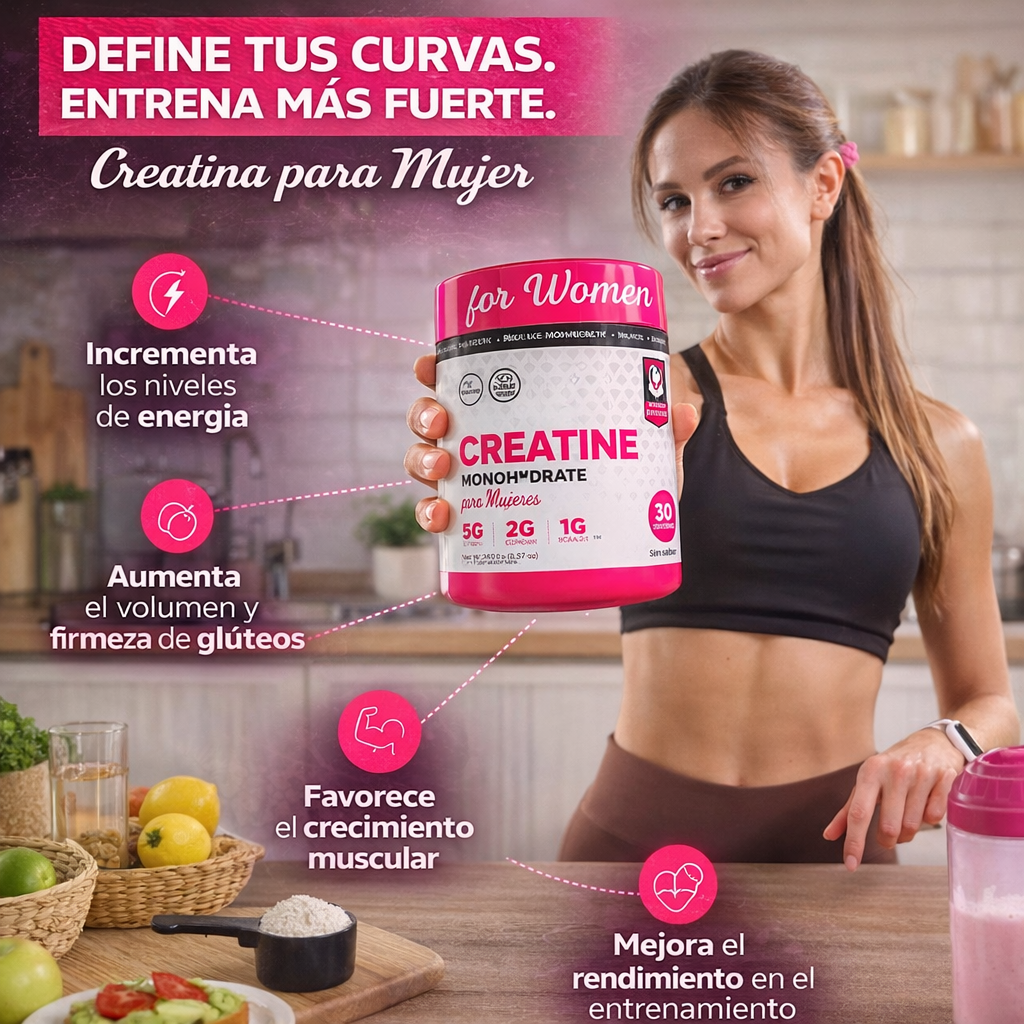“Creatina Premium para Mujeres y Hombres– Más Fuerza, Energía y Resultados Reales” 2 creatinas para mujer y una para hombre