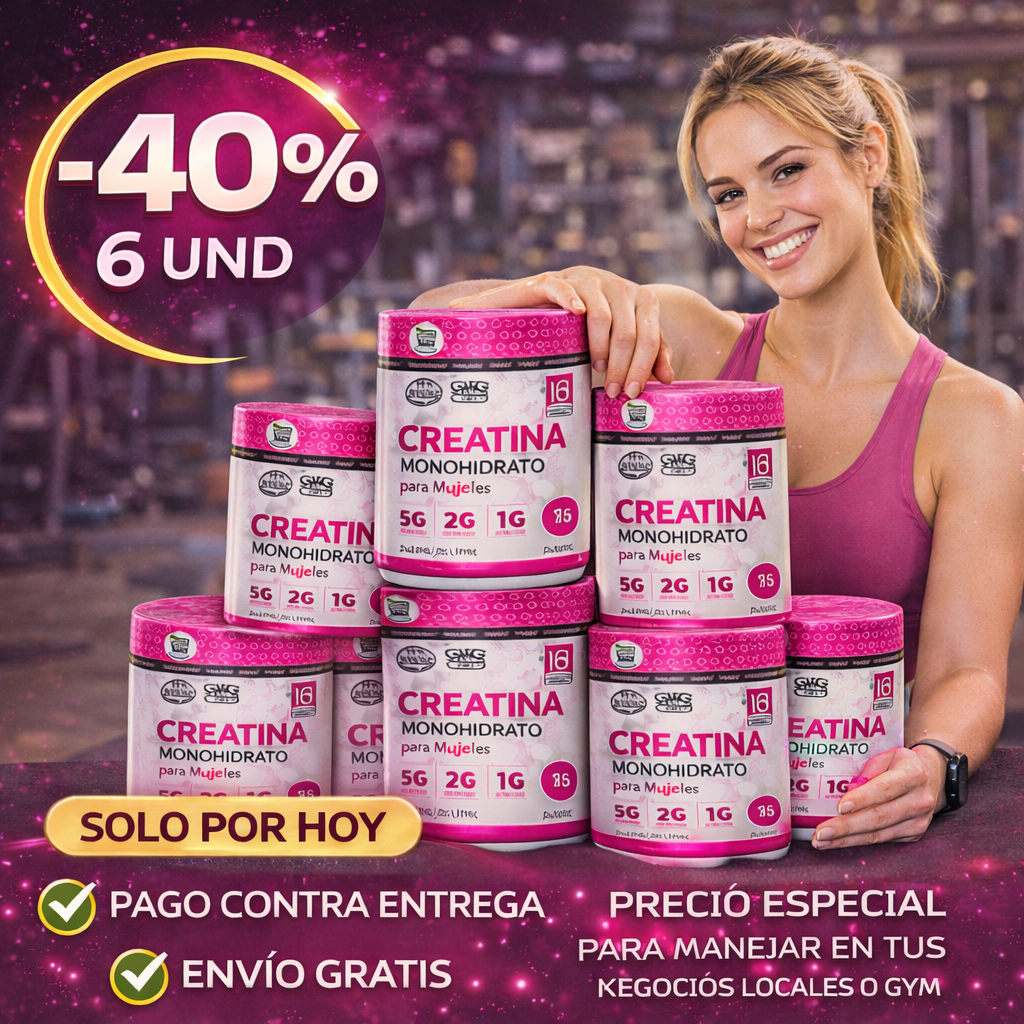 “Creatina Premium para Mujeres – Más Fuerza, Energía y Resultados Reales” * 6 Und