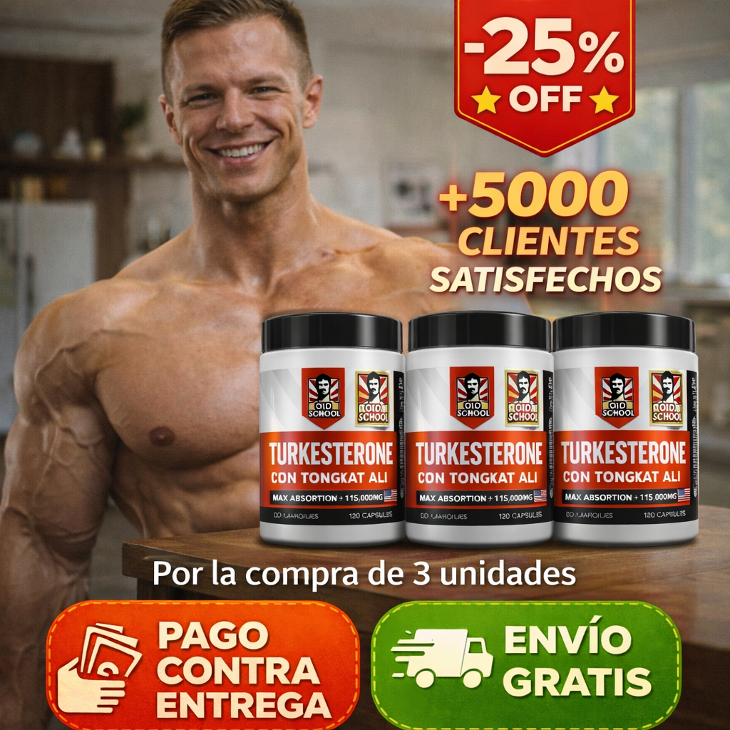 Turkesterone Old School Labs: Gana masa muscular y fuerza sin esteroides. * 3 und